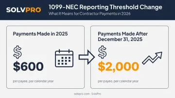 1099-NEC reporting threshold increase from $600 to $2000 in 2026