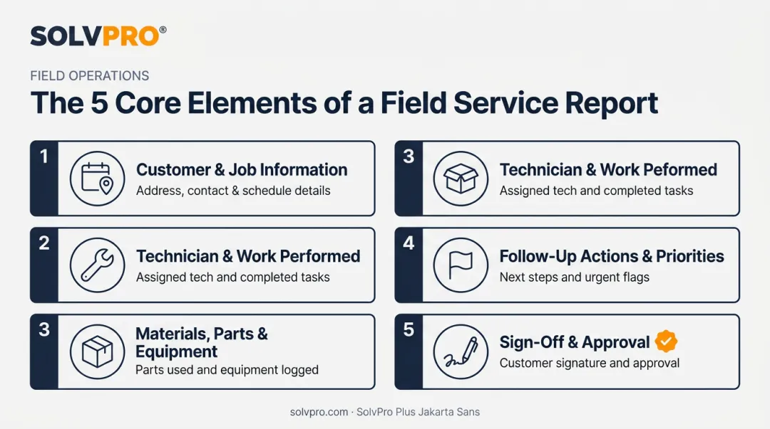 Five essential elements of a complete field service report checklist