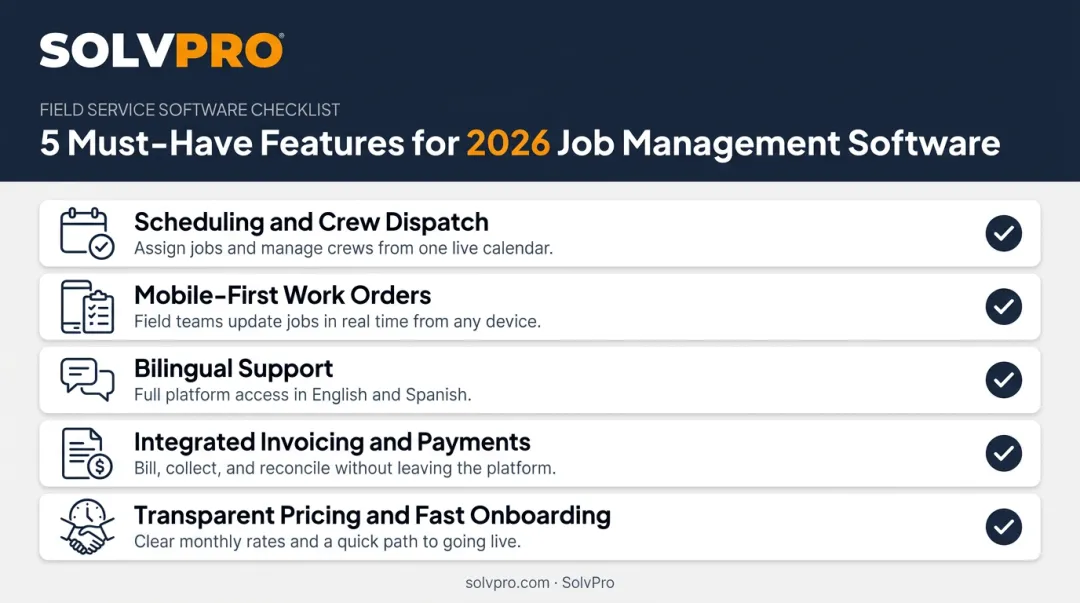 Five key features checklist for 2026 job management software selection