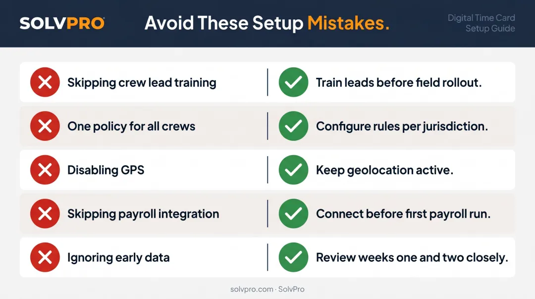 Five common digital time card setup mistakes and how to avoid them