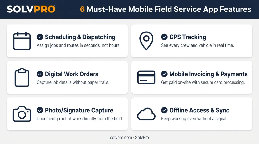 Six essential features checklist for mobile field service management apps