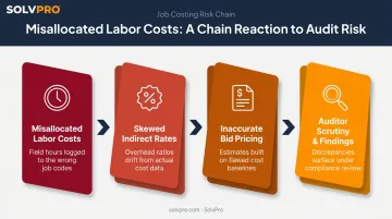 Domino effect chain reaction from misallocated labor hours to audit findings