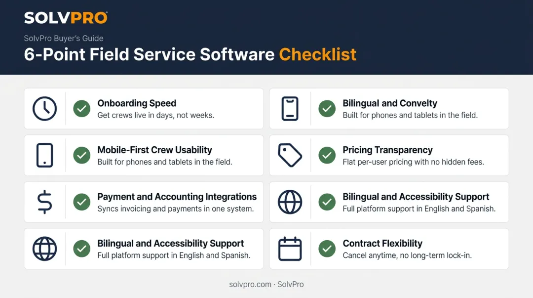 Five key evaluation factors for choosing field service dispatch software
