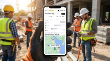 SolvPro mobile app dashboard displaying bilingual crew scheduling interface