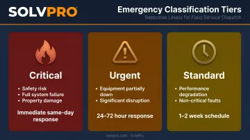 Three-tier emergency service call classification system with response time targets