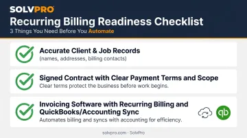 Three-item readiness checklist before automating retainer invoice billing