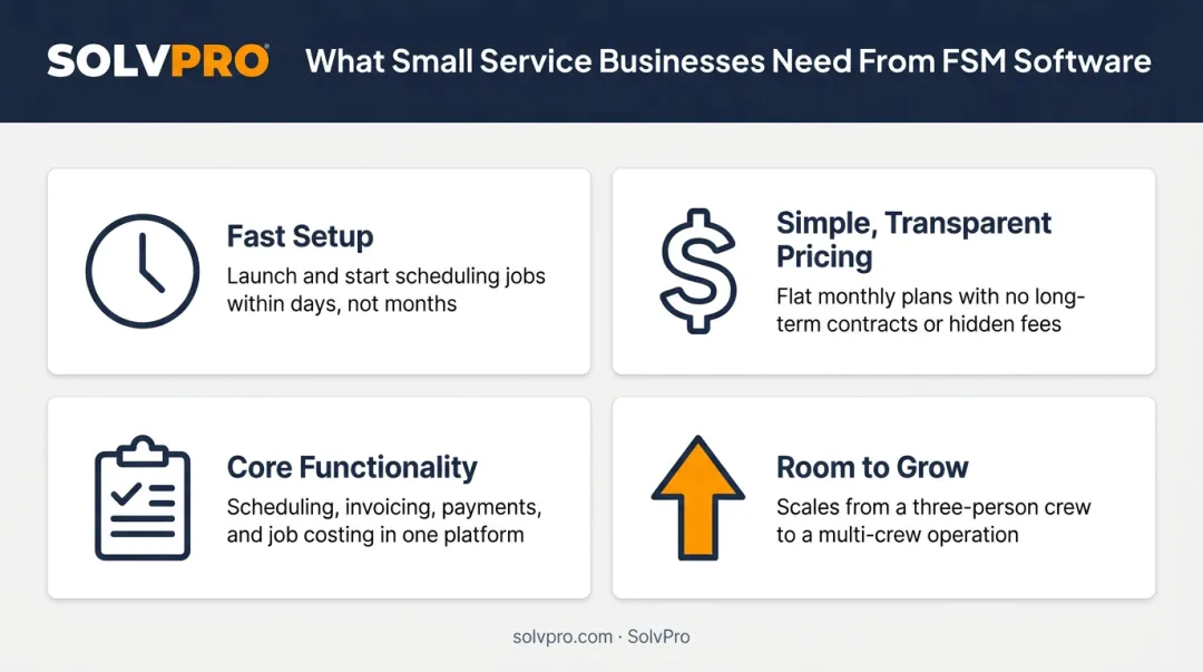 4 essential requirements small businesses need in FSM software