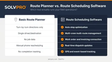 Basic route planner versus route scheduling software side-by-side feature comparison
