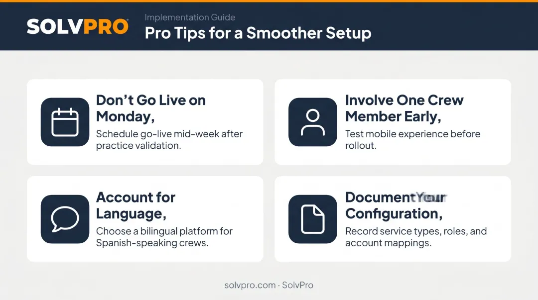 Four pro tips for faster field service scheduling software setup and smoother go-live