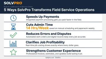 Five key benefits of invoice automation for service businesses comparison chart