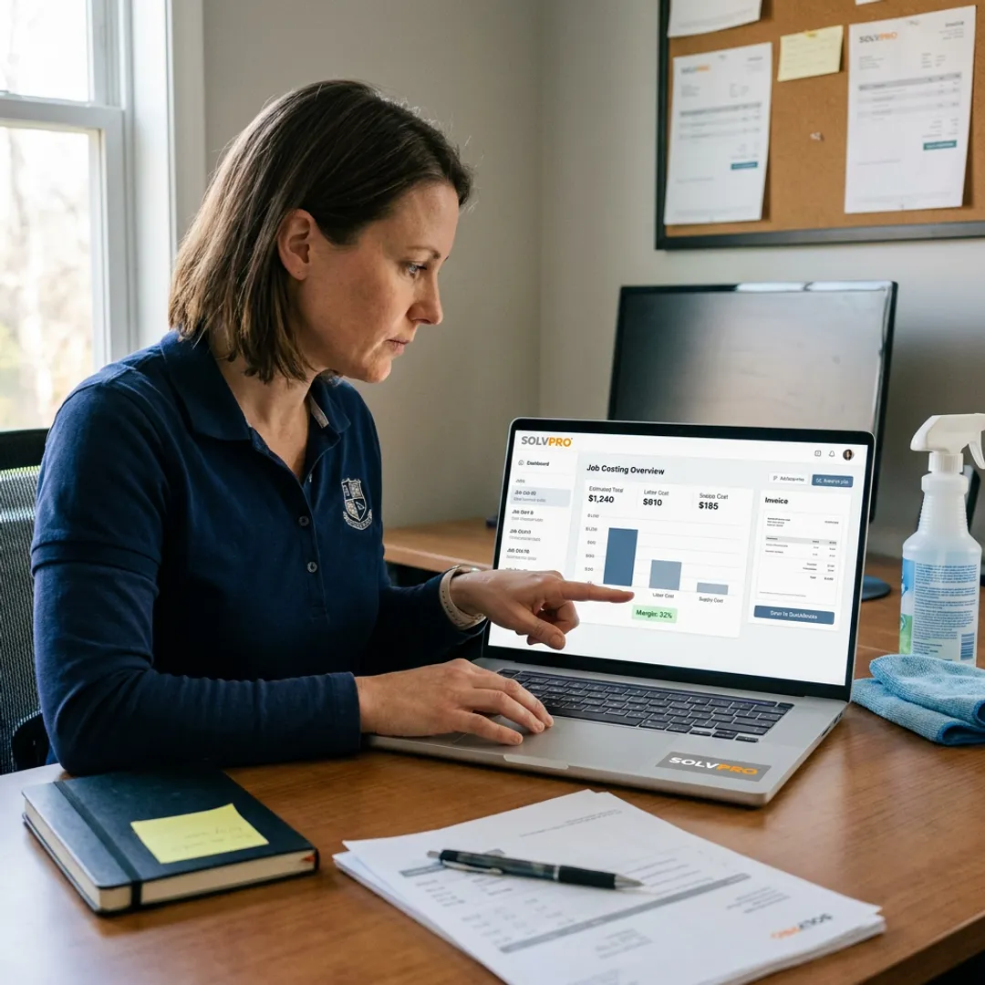 Janitorial estimate and job costing dashboard