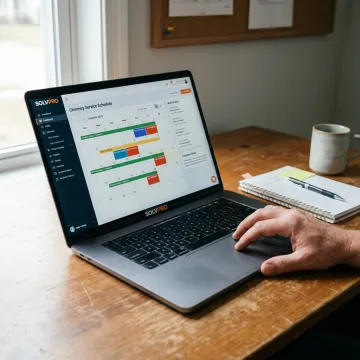 CRM software dashboard for fireplace and chimney contractors