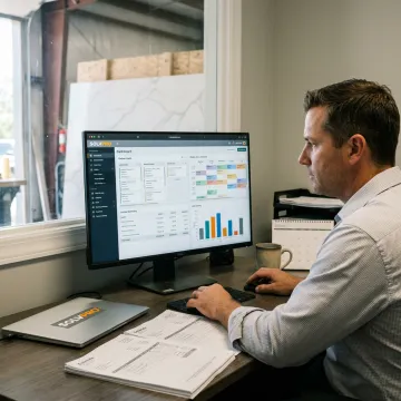 CRM dashboard for countertop contractors