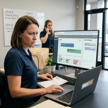 Salon team using management software