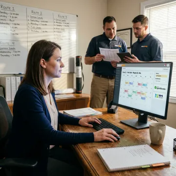 Spa and salon team using management software