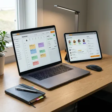 Work order software dashboard with invoicing