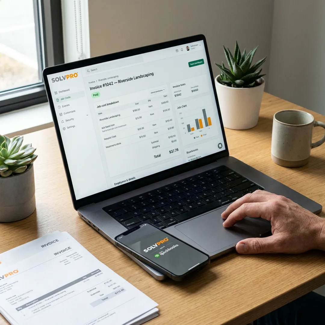 Field service invoice and QuickBooks sync dashboard