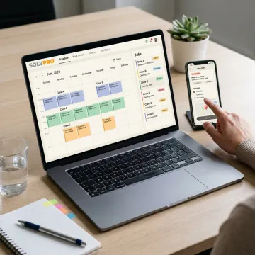 Cleaning business software dashboard for scheduling and work orders