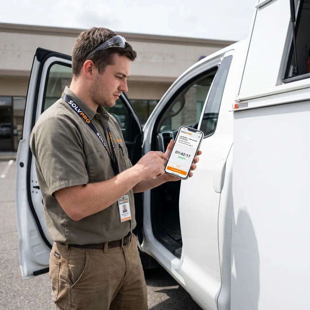 Field crew using mobile time tracking software