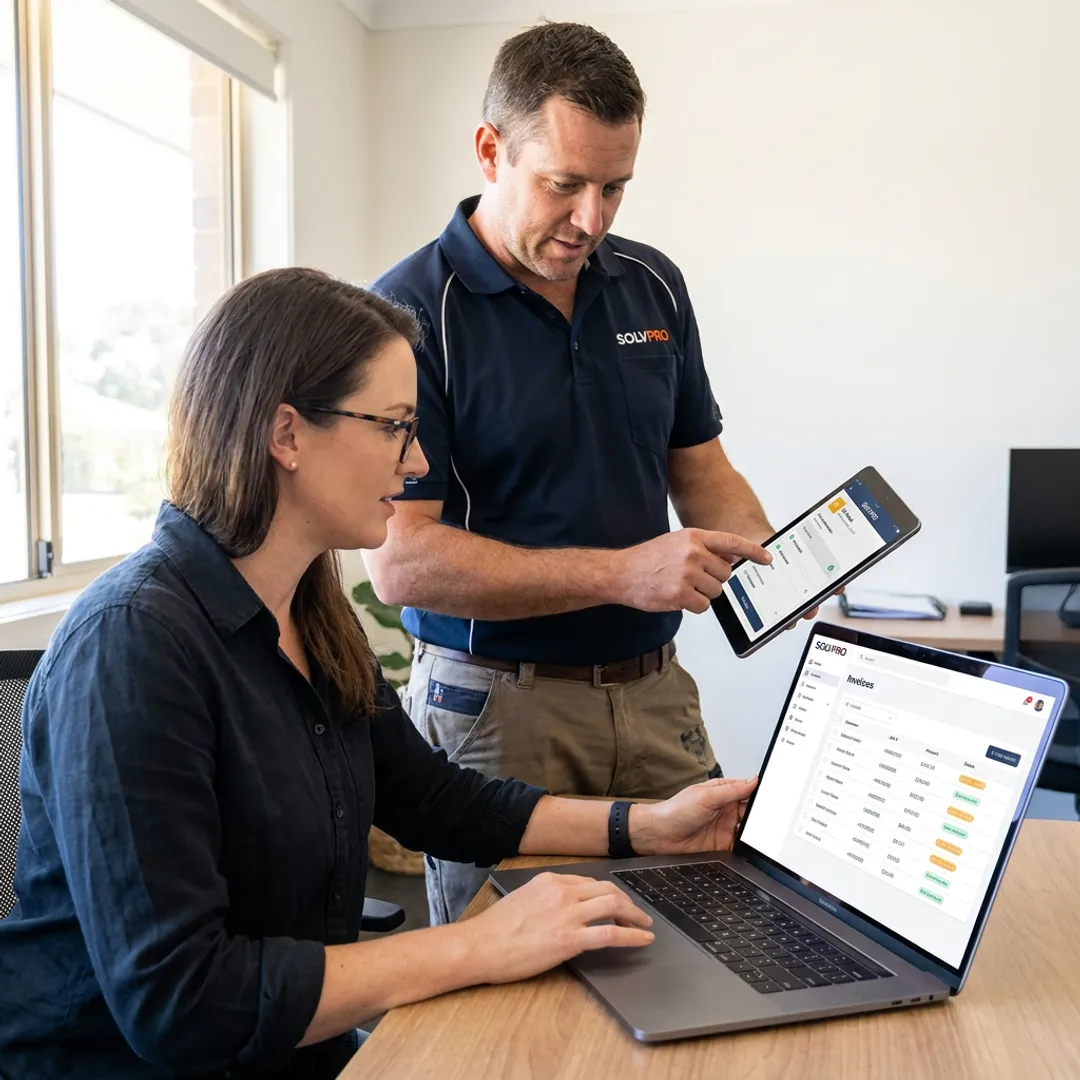 Team reviewing digital invoice workflow