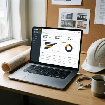 Financial project dashboard showing job costs and invoices