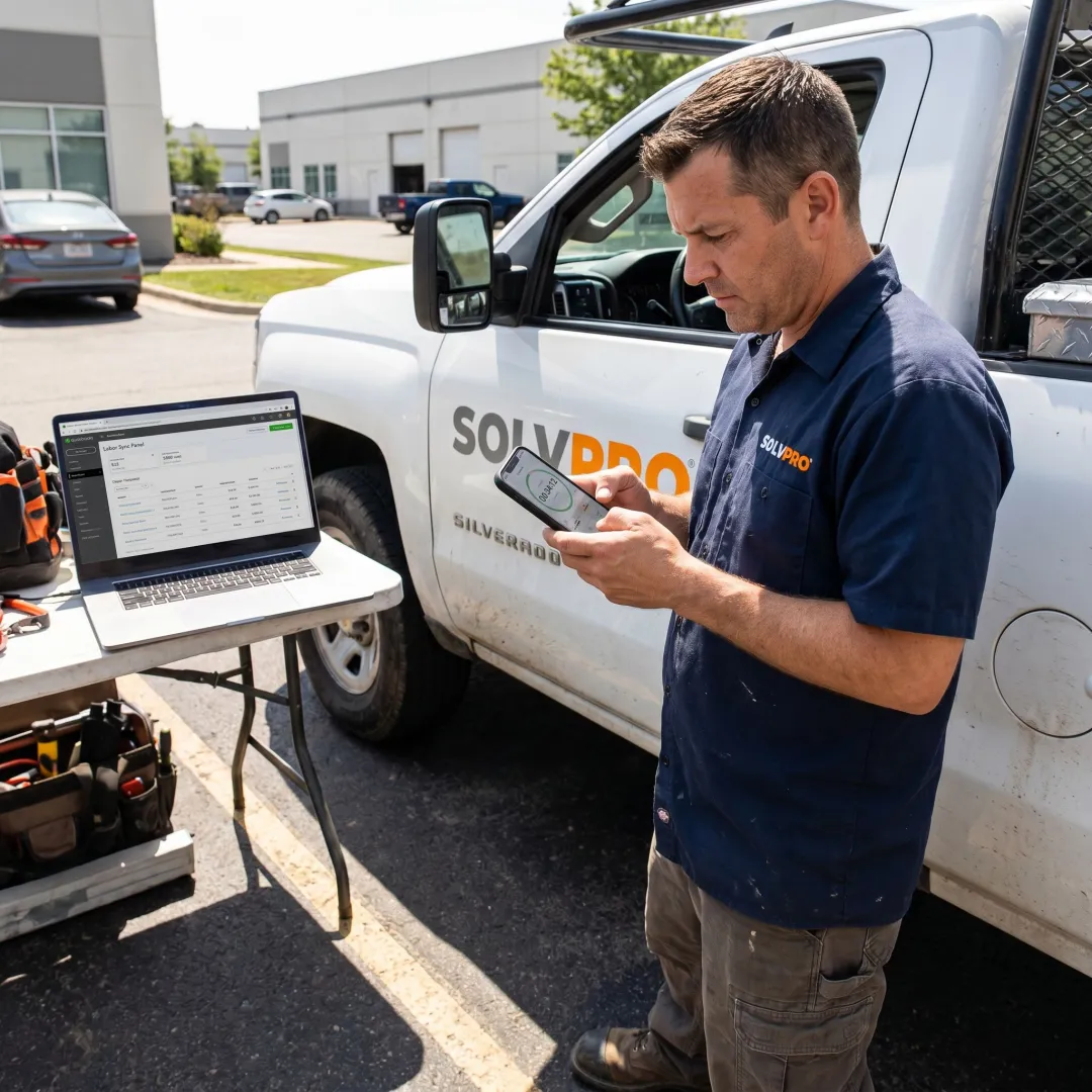 Field crew tracking employee time on a mobile app