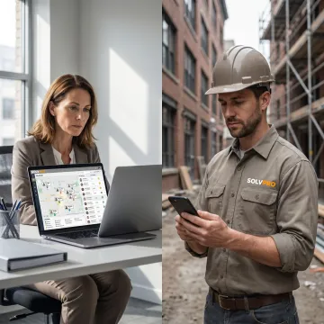 Dispatcher monitoring field crew locations and job updates
