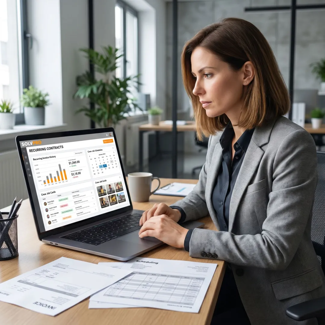 Service contract management software dashboard