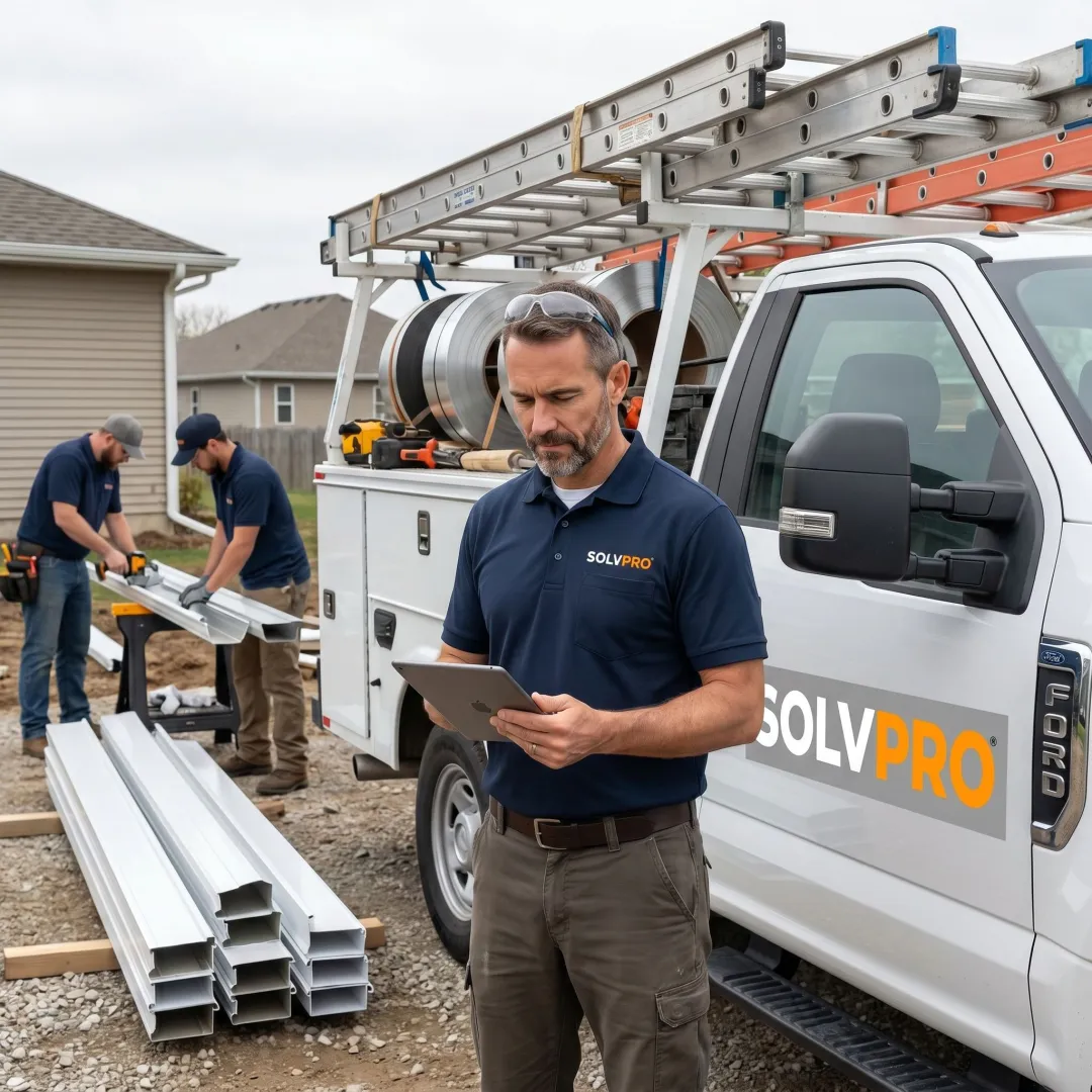 Gutter contractor using job tracking software