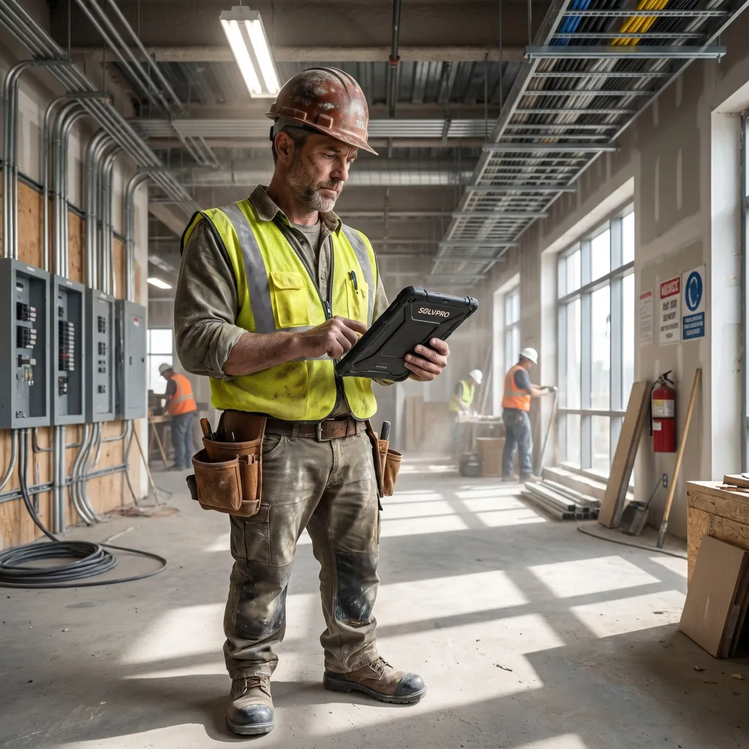Commercial electrical contractor using job management software