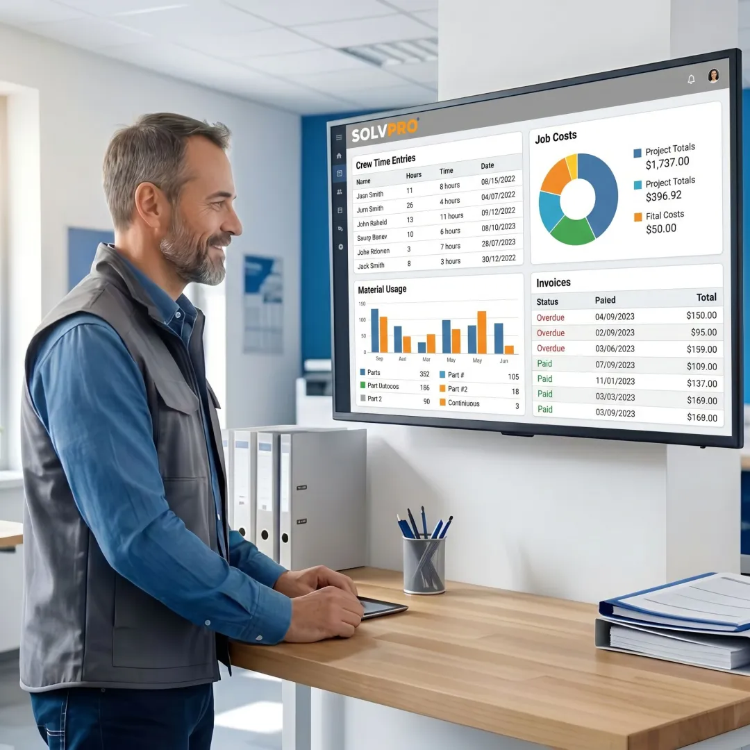 Time and materials tracking dashboard