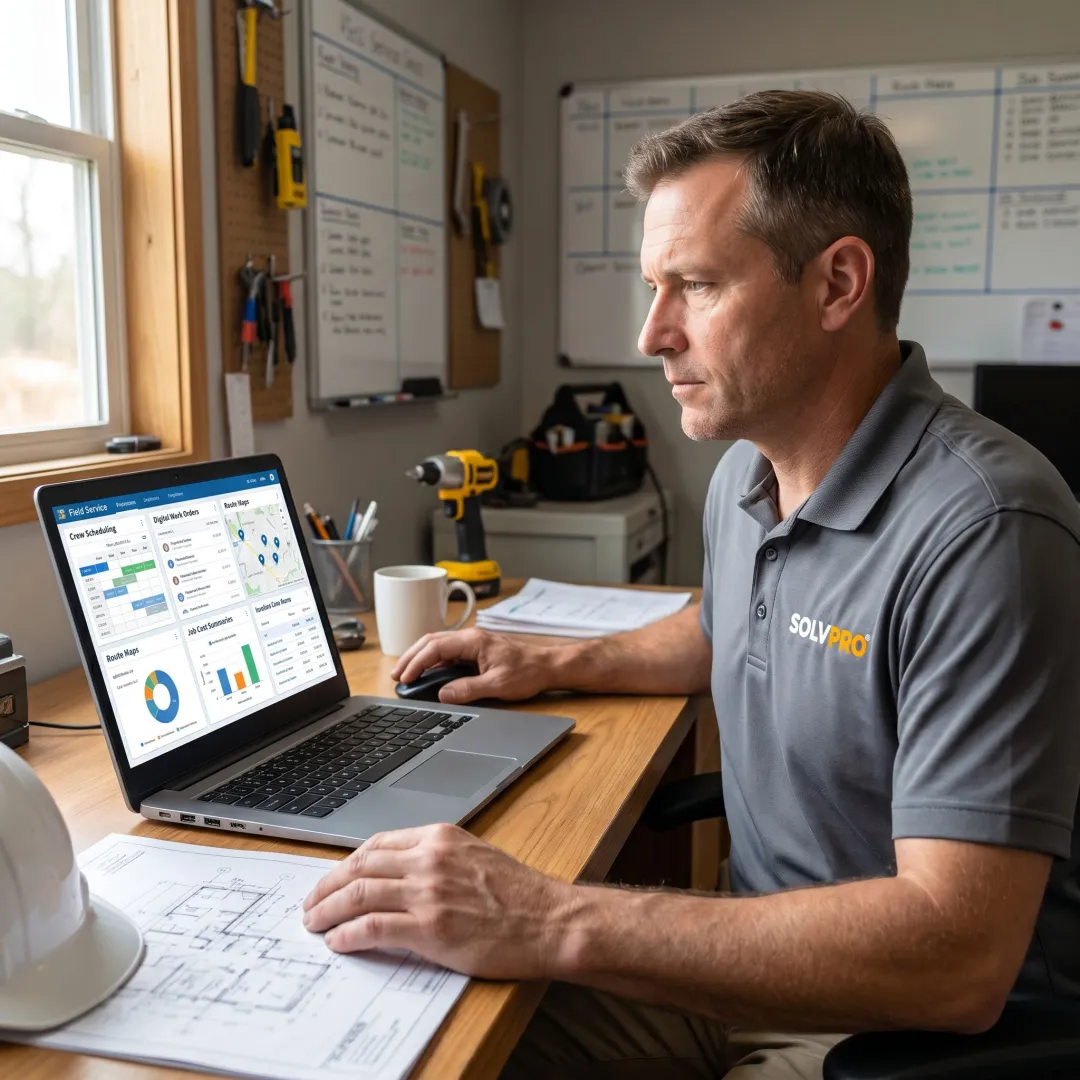 Field service dashboard tracking crews and jobs