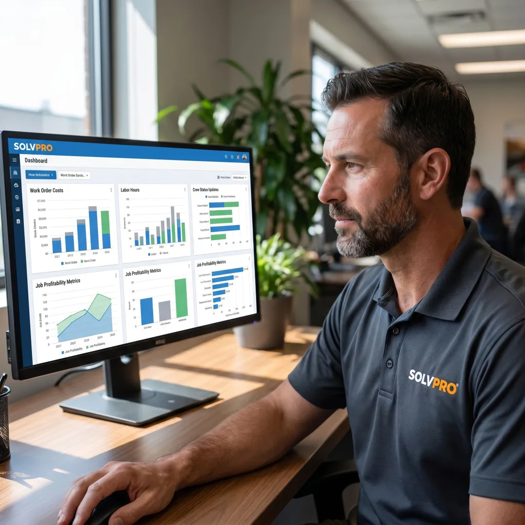 Work order cost tracking dashboard for field service teams
