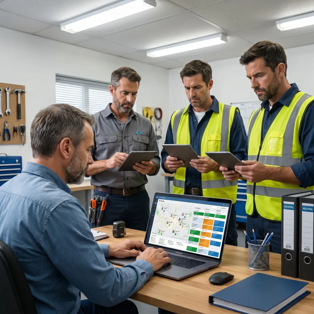 Field service manager scheduling recurring crew jobs