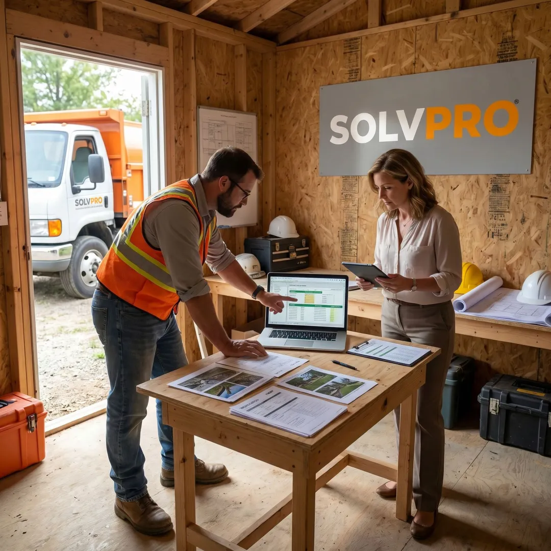 Landscape team collaborating with SolvPro on project details