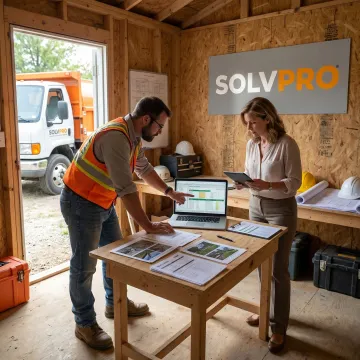 Landscape team collaborating with SolvPro on project details