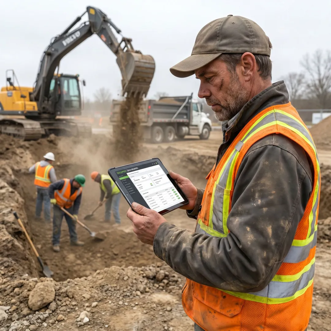 Earthwork project manager using job management software