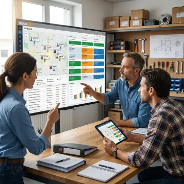 Field service team using SolvPro software