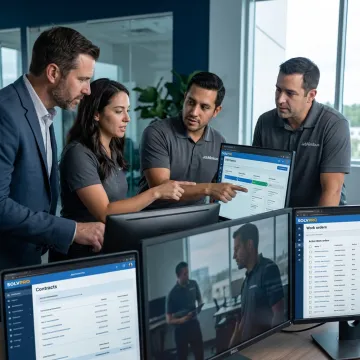 Government contractor team using CRM software