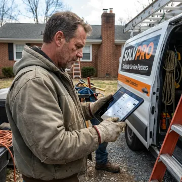 Chimney contractor management software dashboard with invoicing tools