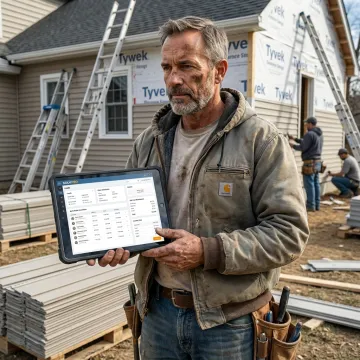 Siding contractor using production management software