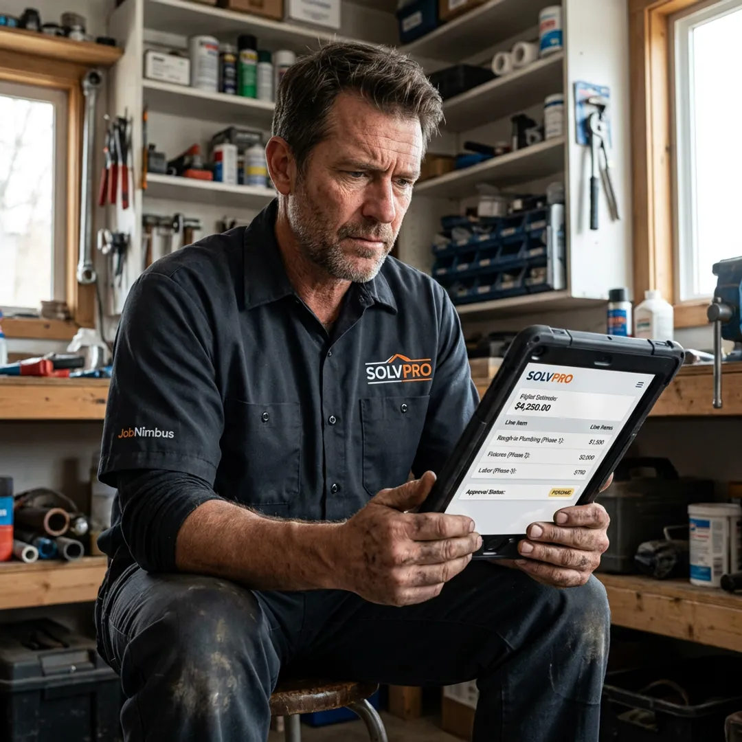 Digital plumbing estimate and job cost dashboard