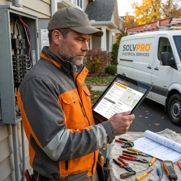 Electrical contractor using field service software