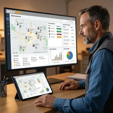 CRM dashboard for outdoor lighting contractor operations