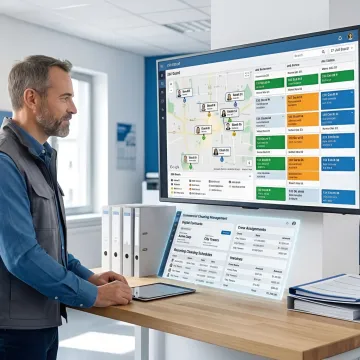 Commercial cleaning contract management dashboard