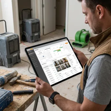 Restoration contractor software dashboard