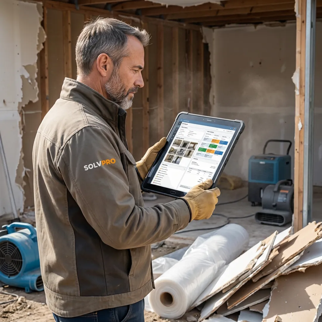 Restoration contractor using job management software