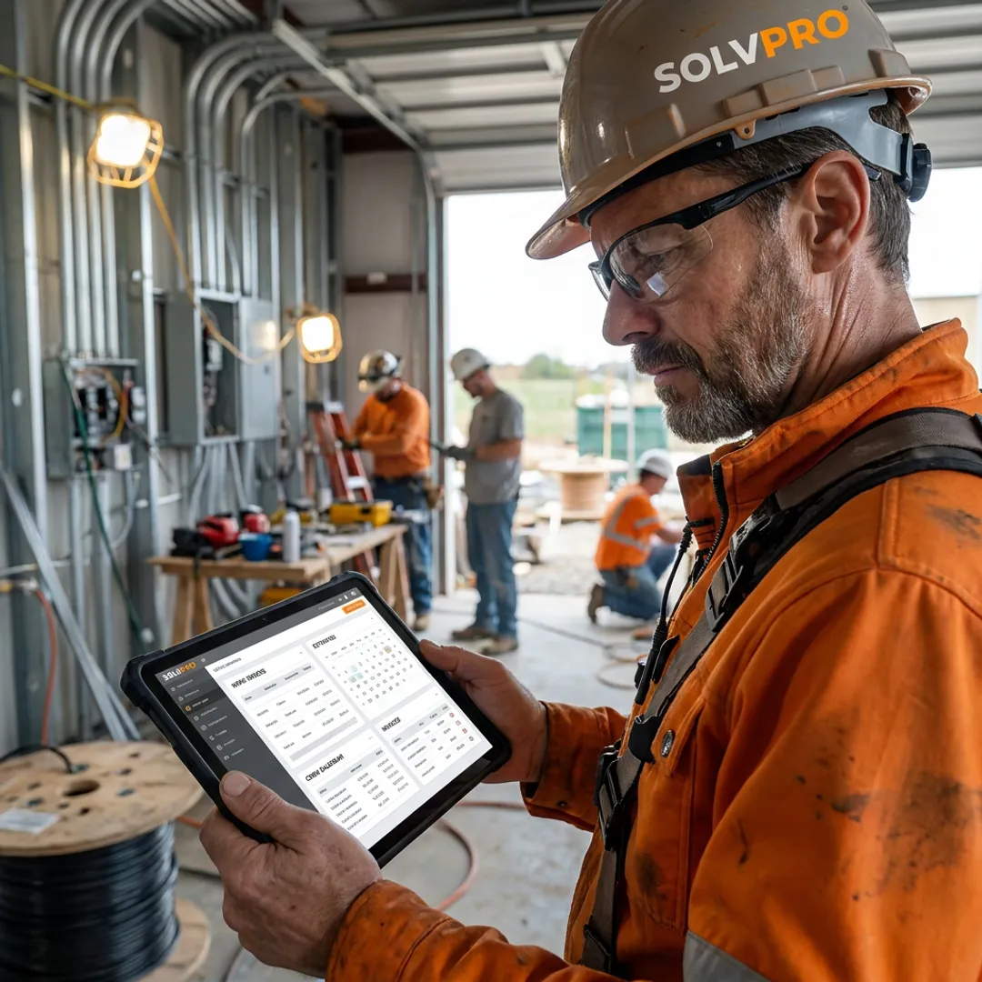 Electrical contractor using field service software