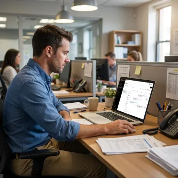 Dispatcher scheduling crews and equipment in field service software