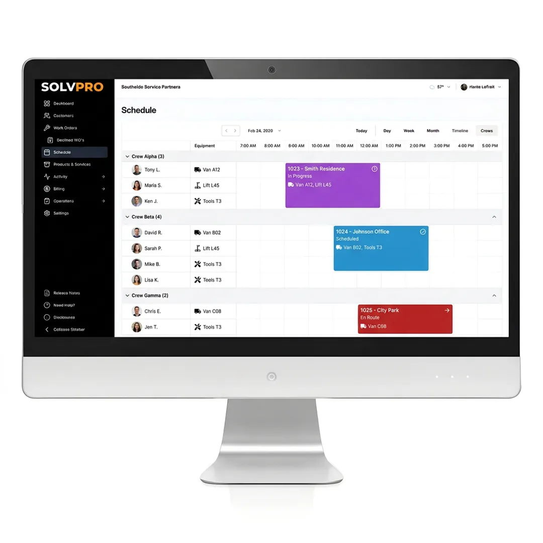 Crew Management Software for Scheduling Crews and Equipment